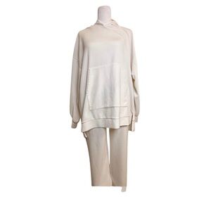 Gelato pique cream logo hoodie sweat suit loungewear set NEW